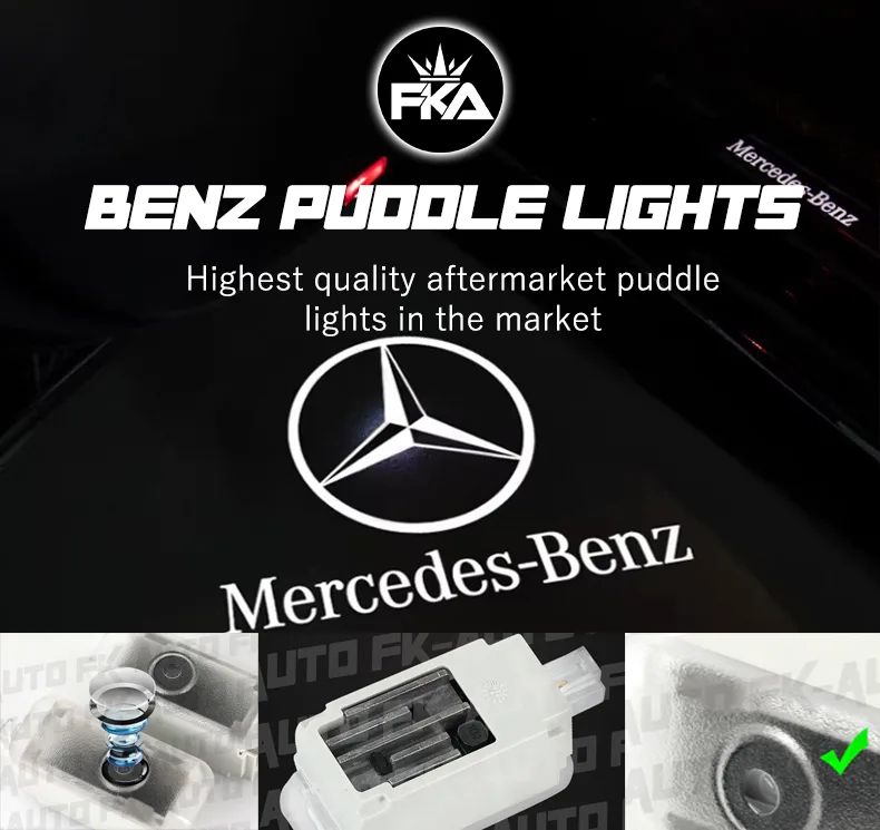 Puddle Lights Mercedes Simple Logo Door Courtesy For C Class E Class GLC (2012-2023)